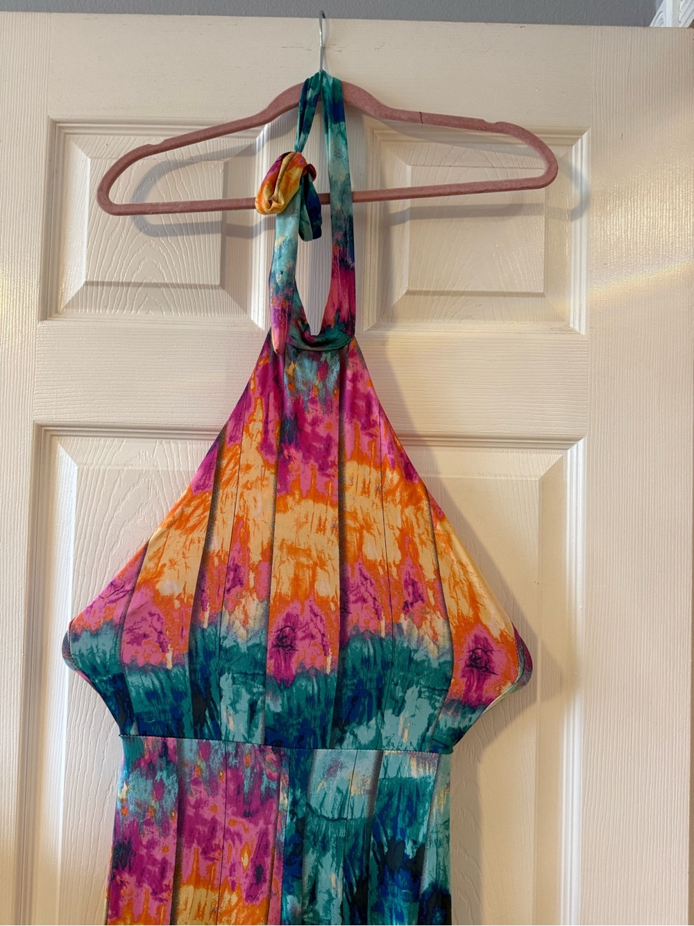 Women’s Multicolor Tie-Dye Halter Jumpsuit - Picture 2 of 6